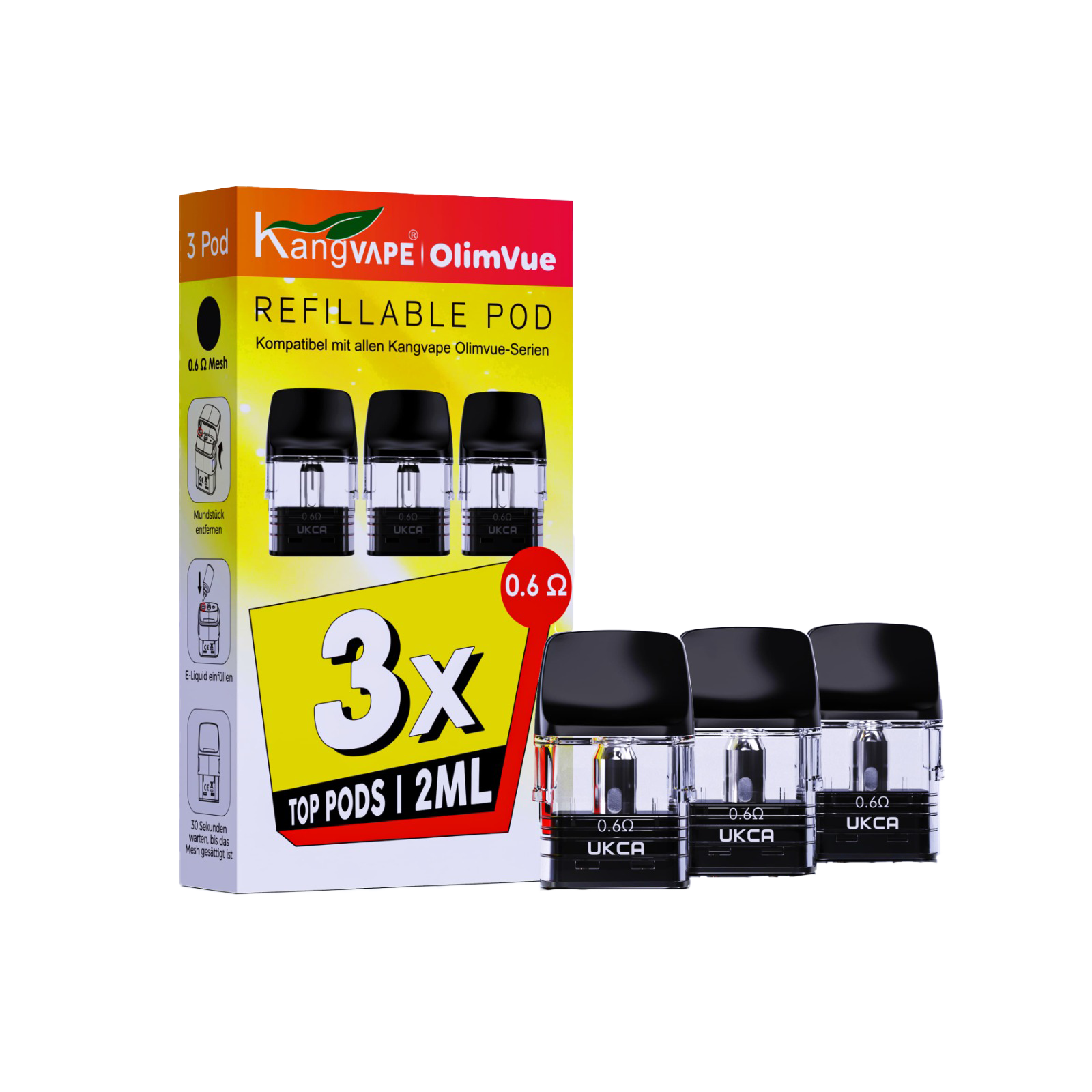 Kangvape Olimvue Refillable Pod 3er Pack 0.6Ω